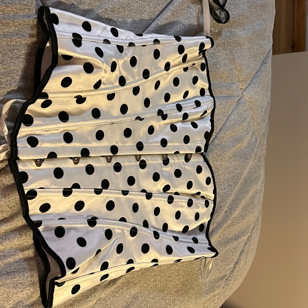 Black & white satin Corset